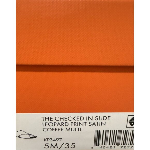 Katy Perry The Checked In Slide Sandal Leopard Print Satin 5 NIB - Picture 5 of 5